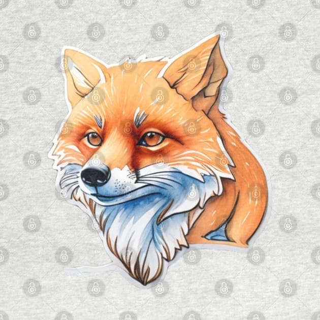 Fox Watercolor by Basunat